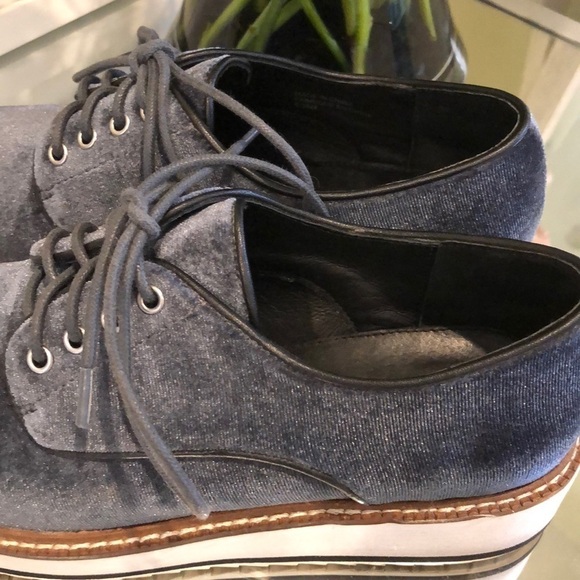 Shellys London Dark Grey Velvet Platform Shoes, size 5.5 - Picture 6 of 7